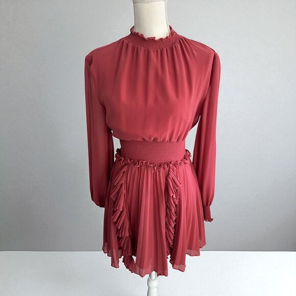 KEEPSAKE Rose Dropwaist Smocked Ruffle Mini Dress Size XS - Picture 1 of 11